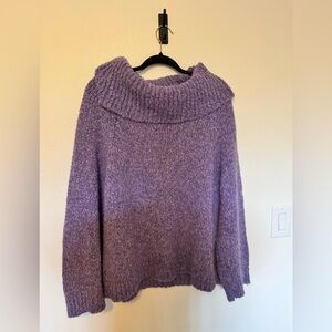 VTG Parkhurst Sweater Purple Cowl Neck Oversized Wool Alpaca Blend Size XL EUC